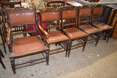 Lot 272 - A set of five late Victorian leather...