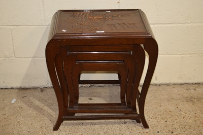 Lot 291 - A nest of four 20th Century Oriental hardwood...