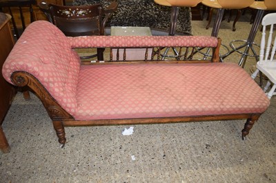 Lot 293 - Late Victorian button upholstered chaise longue