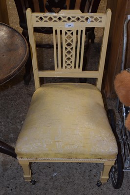 Lot 304 - Late Victorian nursing chair with cream...