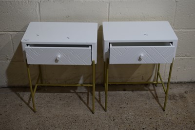 Lot 323 - A pair of modern single drawer bedside cabinets