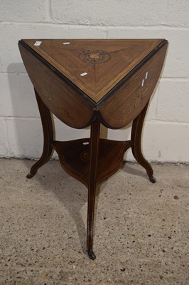 Lot 332 - An Edwardian and rosewood inlaid drop leaf...