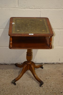 Lot 334 - A reproduction yew wood veneered lamp table...