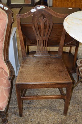 Lot 336 - A Georgian oak hard seated dining chair