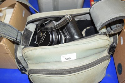 Lot 505 - A Pentax Spotmatic with lenses and camera bag