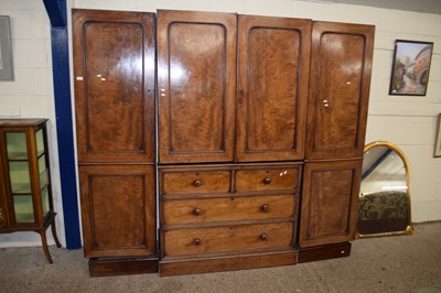 Lot 249 - A large Victorian break front wardrobe with...