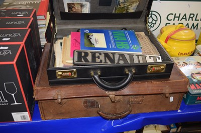 Lot 585 - A briefcase and a suitcase of assorted...