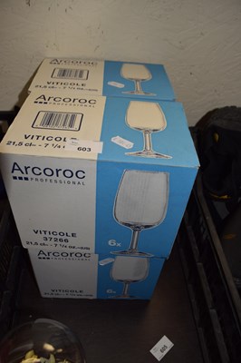 Lot 603 - Four boxes of Arcoroc wine glasses