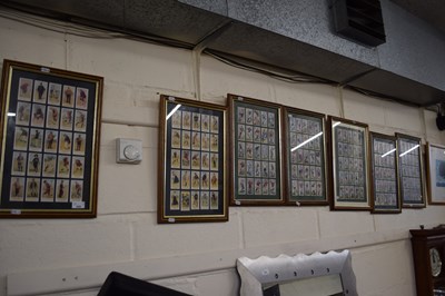 Lot 626 - Six frames of various cigarette cards, golfing...