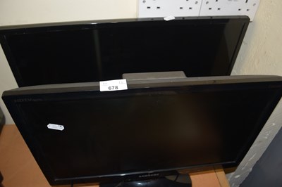 Lot 678 - Two small flat screen televisions