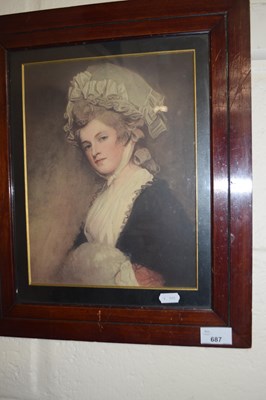 Lot 687 - Coloured portrait print Mary Robinson