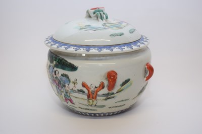 Lot 2 - Chinese porcelain polychrome decorated jar and...