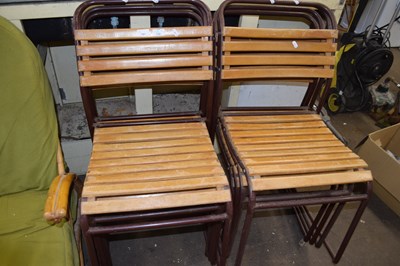 Lot 781 - Eight Cox stacking metal chairs