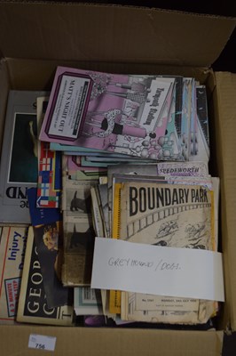 Lot 756 - Box of assorted ephemera to include Greyhound...