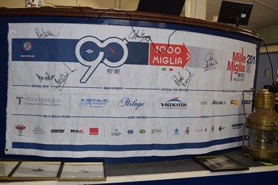 Lot 824 - A signed Mille Miglia 1927-2017 fabric banner