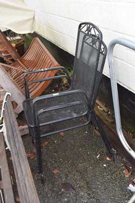 Lot 834 - A pair of black mesh garden chairs