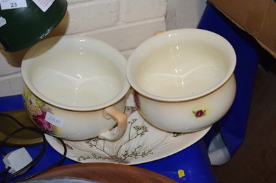 Lot 23A - Meat Plate and two chamber pots