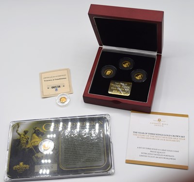 Lot 210 - London Mint three kings 22ct gold crown set...