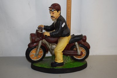 Lot 7 - Modern porcelain model of a motorcyclist