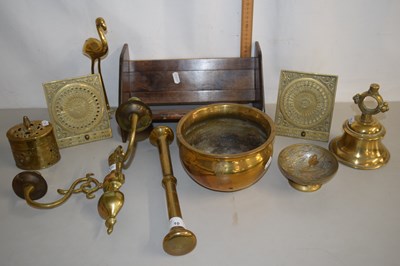 Lot 10 - Mixed Lot: Range of various brass wares, wall...