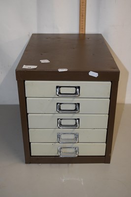 Lot 19 - A metal five drawer workshop chest