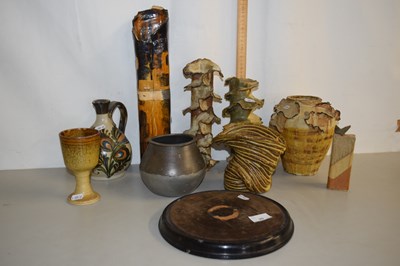 Lot 20 - A group of various abstract pottery vases and...