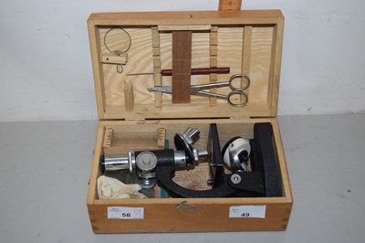 Lot 49 - A cased student's microscope