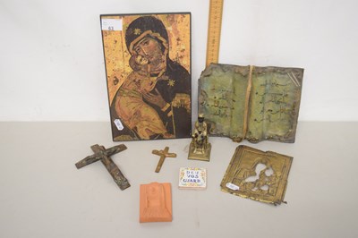 Lot 63 - Mixed Lot: Reproduction religious icon print,...