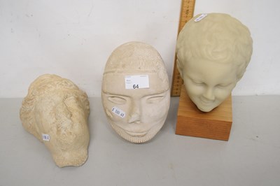 Lot 64 - A group of three reproduction simulated marble...