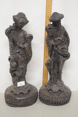 Lot 71 - A pair of Oriental composition figures with...