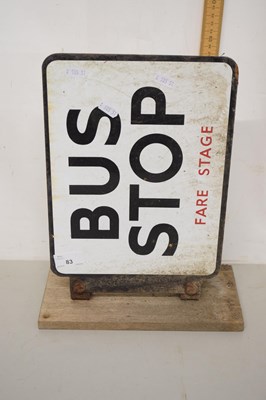 Lot 83 - A wall mounted double sided enamel Bus Stop sign