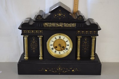 Lot 143 - Victorian mantel clock set in an architectural...