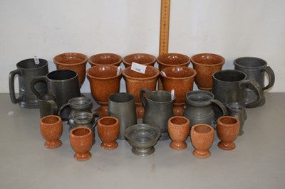 Lot 146 - Mixed Lot: Various pewter tankards and...