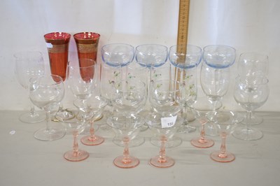 Lot 159 - Group of various 20th Century wine glasses to...