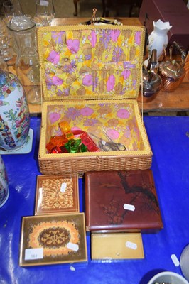 Lot 161 - Mixed Lot: Various lacquered boxes, wicker...