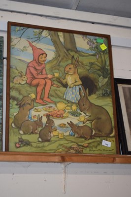 Lot 195 - Rabbits Picnic, Margaret W Tarrant, print,...