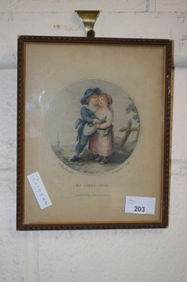 Lot 203 - Ma Cherie Amie, gilt framed, coloured engraving