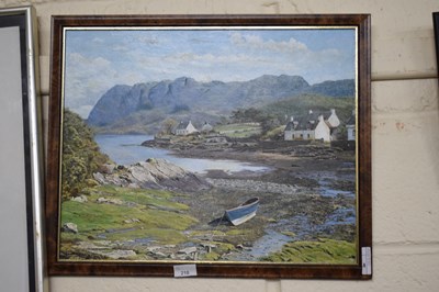 Lot 218 - Coastal Shore by Michael Dent, oil on board,...