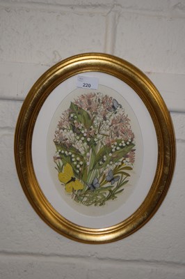 Lot 220 - Floral still life, monogram WGS in oval gilt...