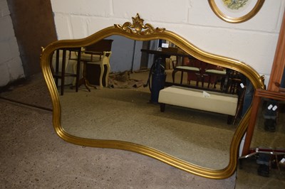 Lot 221 - Gilt framed over mantel mirror