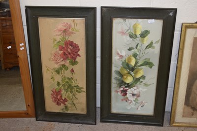 Lot 230 - Pair of floral still lifes, framed