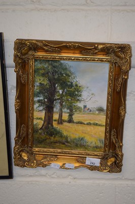 Lot 242 - Country Church with trees and fields by N...