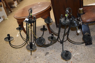 Lot 303 - A pair of modern five branch ceiling light...