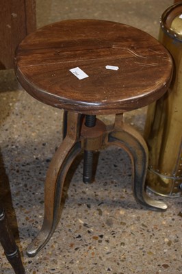 Lot 294 - 20th Century industrial stool with revolving...