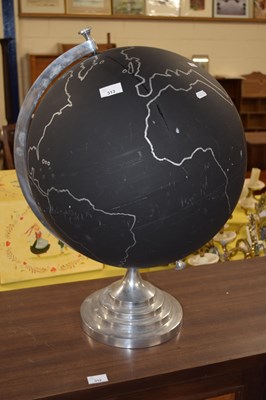 Lot 313 - A black hand painted globe