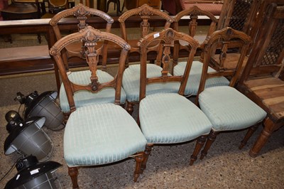 Lot 320 - A harlequin set of six late Victorian dining...