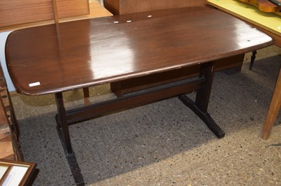 Lot 322 - A retro Ercol dark elm dining table