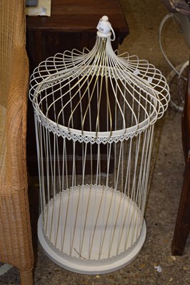 Lot 336 - A modern white painted metal cage