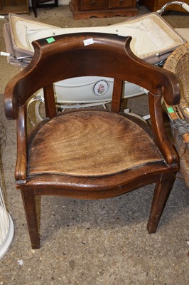 Lot 337 - Late 19th Century oak framed bow back chair