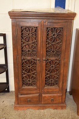 Lot 371 - An Indian Sheesham hardwood side cabinet with...